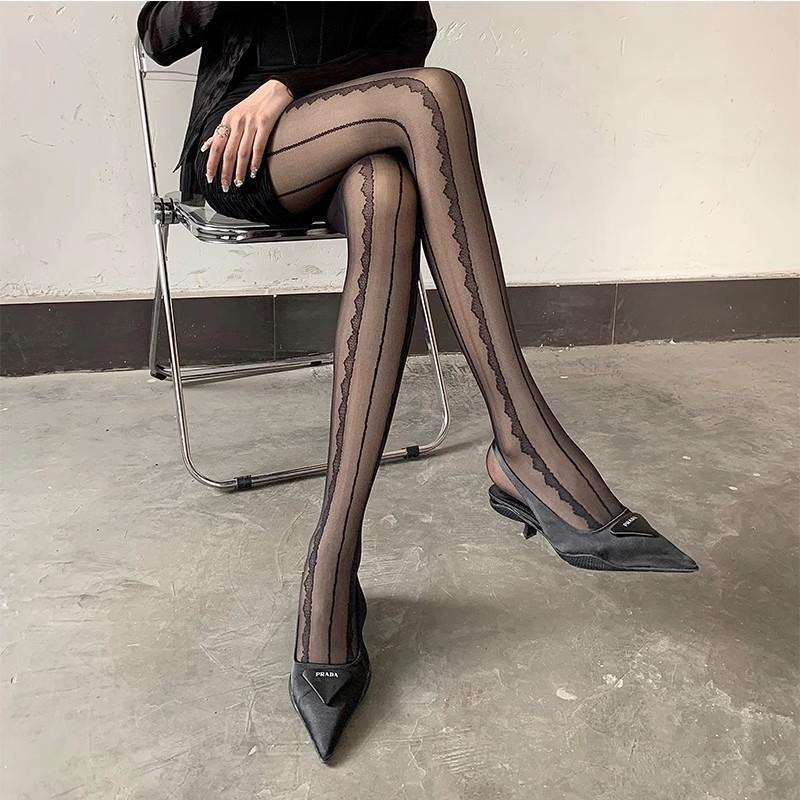 

Sweet Sexy Women Tights Korean Fashion Cream Color Lace Jacquard Pantyhose Elastic Summer Thin Fashion Legging Stocking Sock one size чёрный