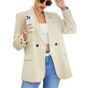 Women Fall Spring Suit Coat Formal Business Style Button Closure Cardigan Solid Color Plus Size Loose Lapel Long Sleeve Pockets OL Commute Jacket