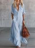 European and American long shirt collar button fashion casual commuter dress
