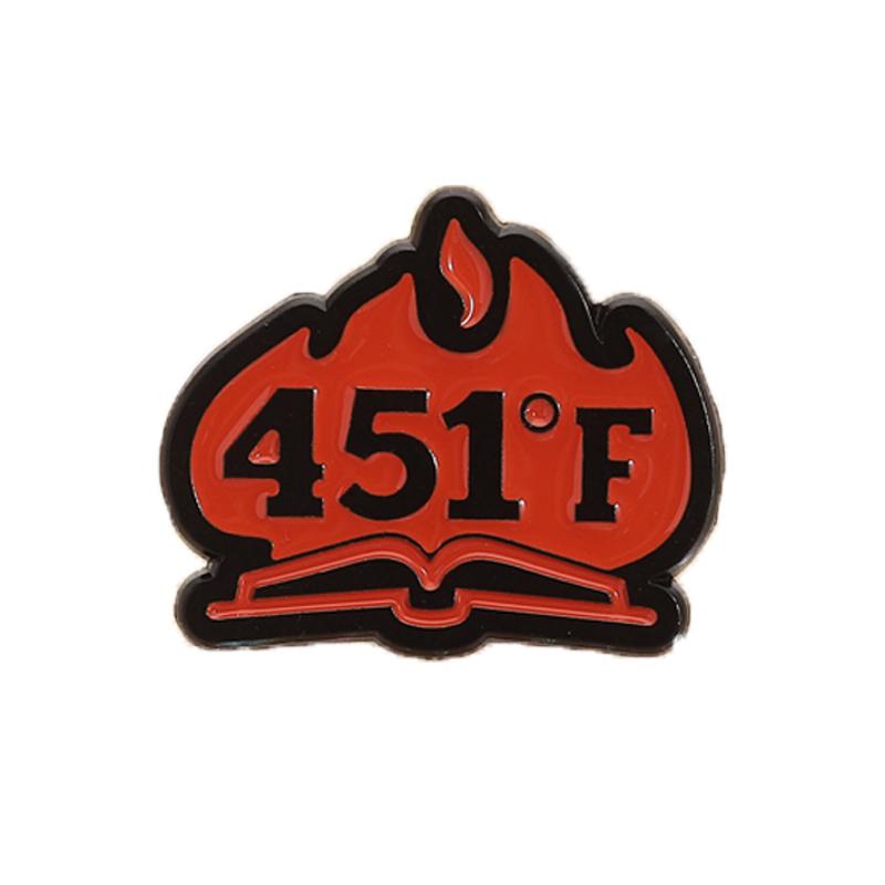 

Fahrenheit 451 Book Enamel Pin Science Fiction Novel Ray Bradbury Masterpiece Brooch Lapel Badge Jewelry Gift for Friends