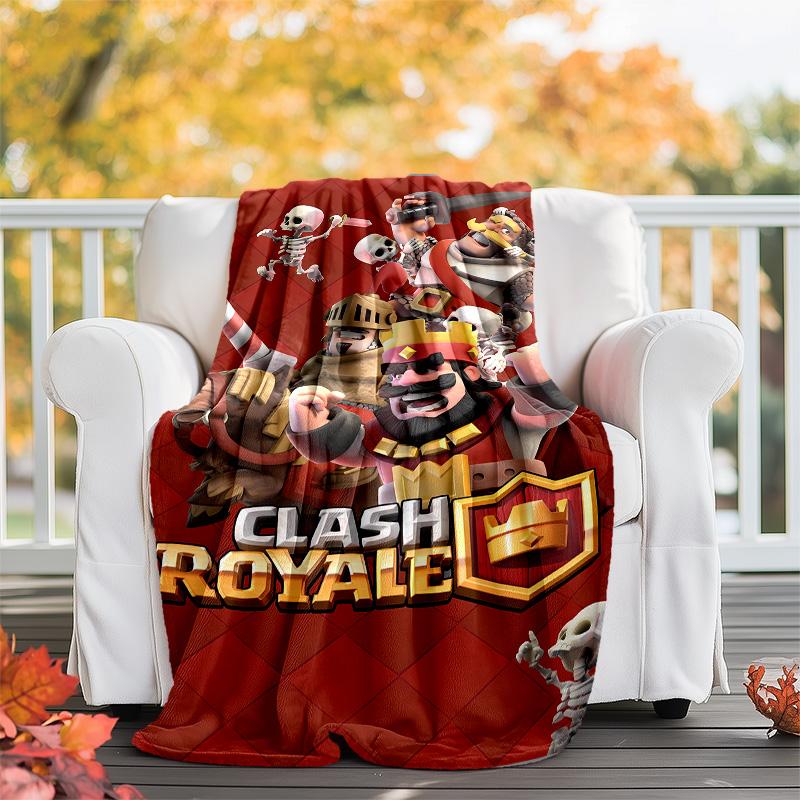 Clash Royale printed throw blanket—lightweight,soft,warm;versatile blanket for all seasons—perfect as &air-conditioning throw,nap blanket