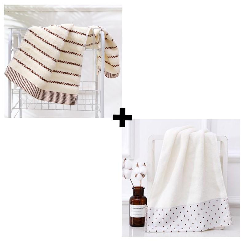 2Pcs Bathroom Cotton Towels Set 35x75cm 70x140cm Brown White Blue Hand Face Bath Towel Soft Gift Absorbent Sport Towel