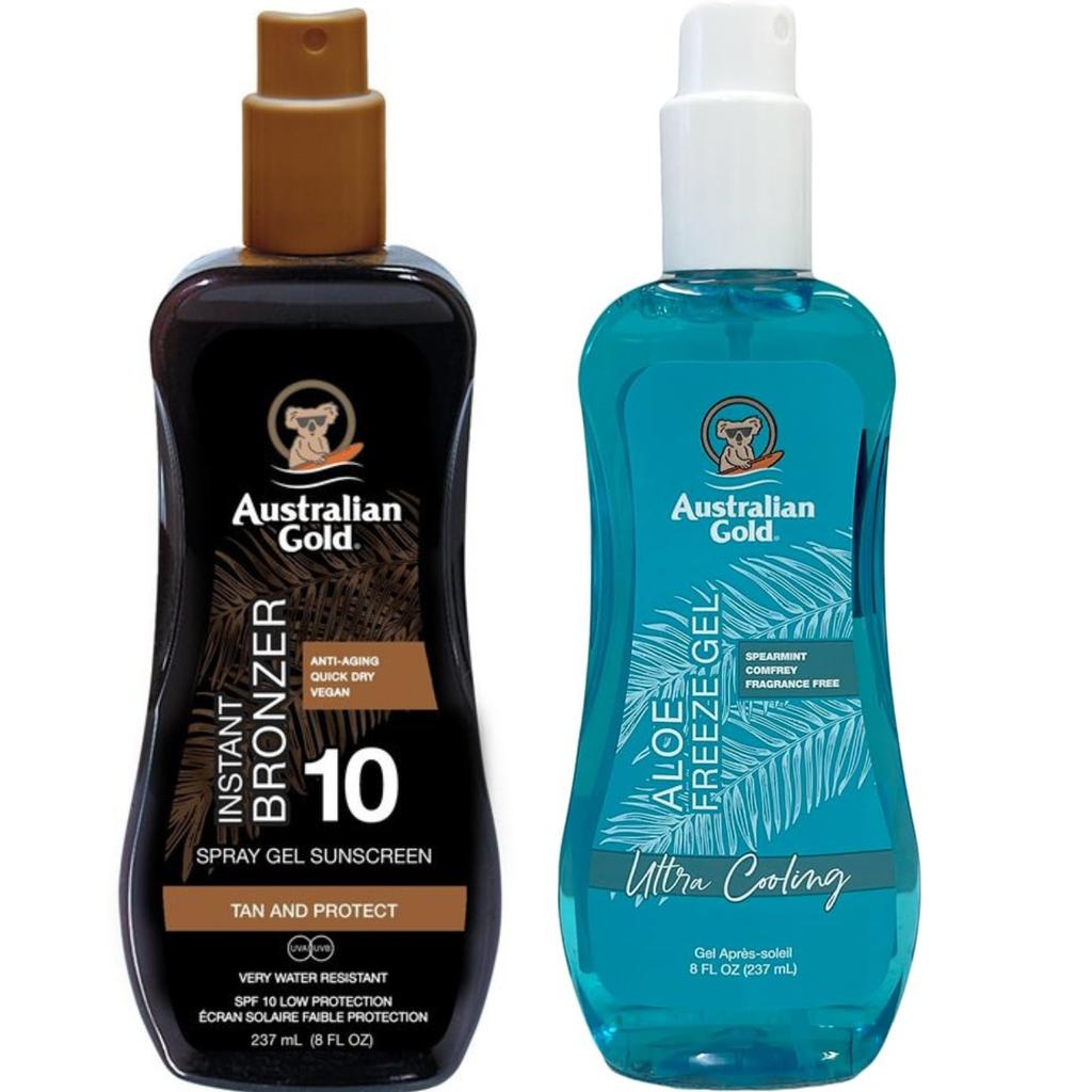 Australian Gold Bronzer Spray Gel SPF10 + Aloe Freeze Gel