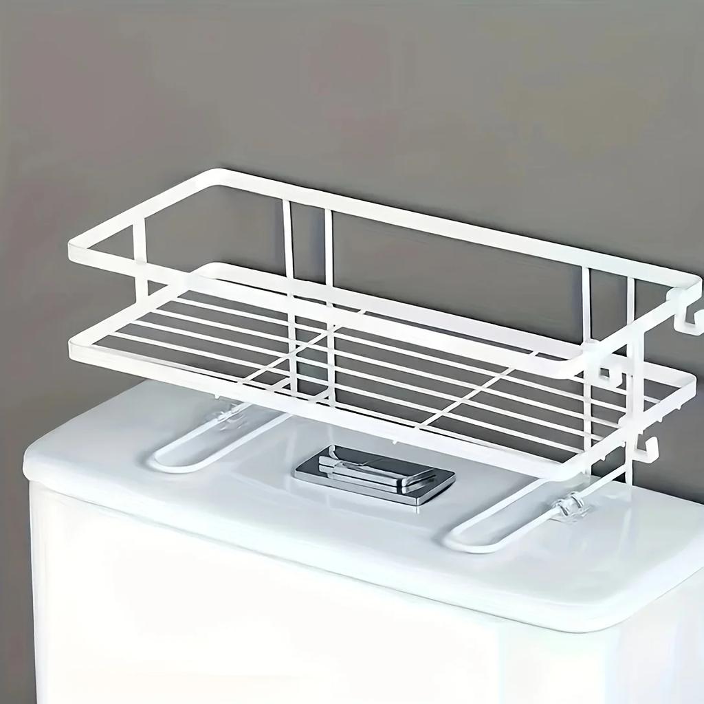 Non Perforated Bathroom Toilet Shelf Organizer Iron Bracket Shelves Floor Mount Bathroom Miscellaneous Storage Rack Accessories