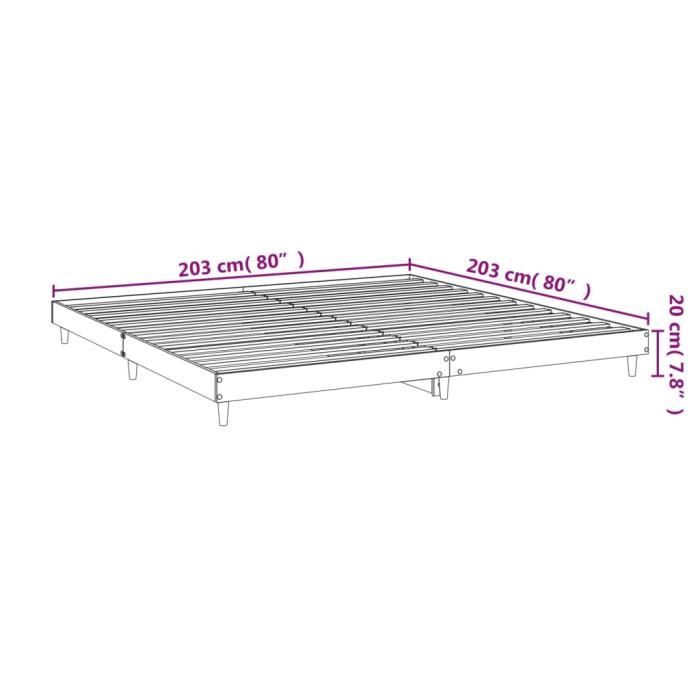 VidaXL Cadre de lit blanc 200x200 cm bois d'ingénierie 832005