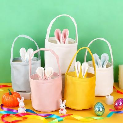 1-20 STÜCKE Osterhase Tragetasche mit Hasenohren Wiederverwendbare Leinwand Party Geschenkkorb Eierkarton Süßigkeitentüte für Ostergeschenke und Dekorationen