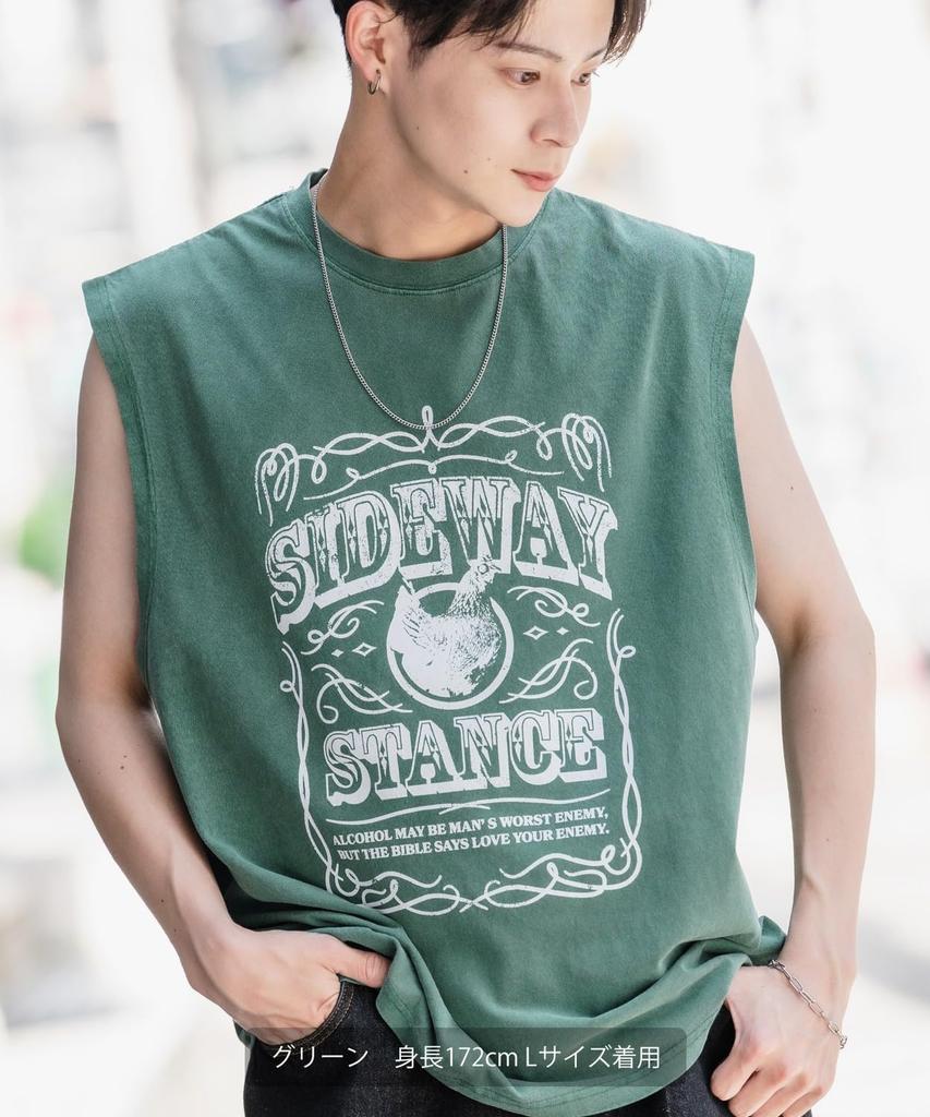 [VERBESSERT] [SIDEWAYSTANCE] Label Pigment Ärmelloses T-Shirt