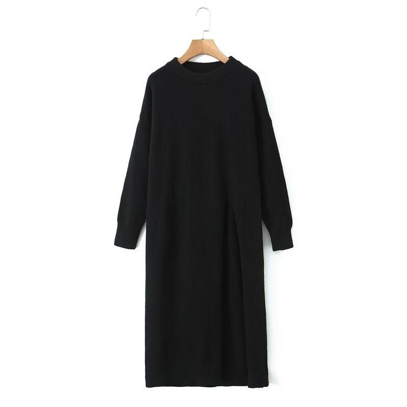

Kaslead New Arrival Women s Clothing Fashion Style Fashion Minimalist Fall and Winter Thickened Set Knitting Dress Black M
