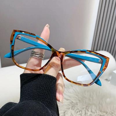 Moda Klasik Kedi Gözü Çerçeve Gözlükler Mavi Işık Engelleyici Gözlükler Retro Vintage Kadın Bilgisayar Göz Koruma Gözlükleri Gözlük