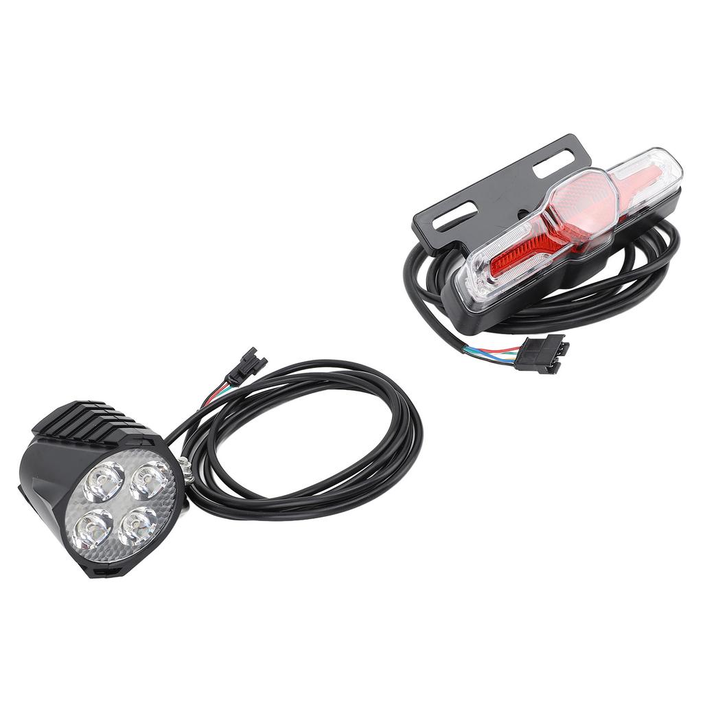 Electric Bike Light Kit High Visibility LED Headlight and Turn Signal Rear Light with Switch 24‑48V