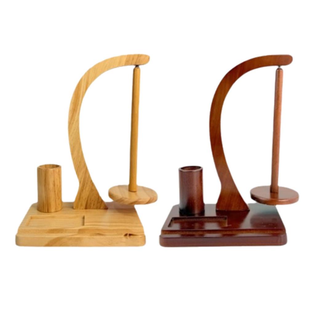 Wooden Yarn Holder Spool Turning Tool Knitting Accessory Stable for Arts Crafts