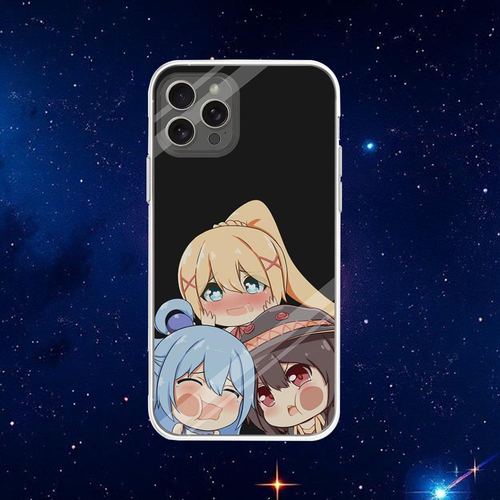 Megumin Anime K-KonoSubaS Phone Case For iPhone 16,15,14,13,12,11 Plus,Pro,Max,XR,XS,X,7,8 Plus,SE,Mini Transparent Shell