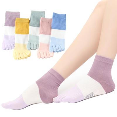 5 Toe Hard To Take 5 Toe Odor One Size Fits Most of 5 Pairs In 5 [MgDa] Women's Socks, Off, Socks, Breathable, Resistant, (E Gradation/Set Colors)