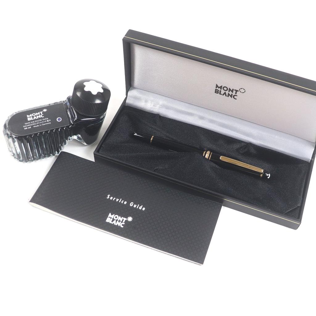 Excellent MONTBLANC Fountain Pen Meisterstck Pix Cap Type Black Gold 14K Mens Used