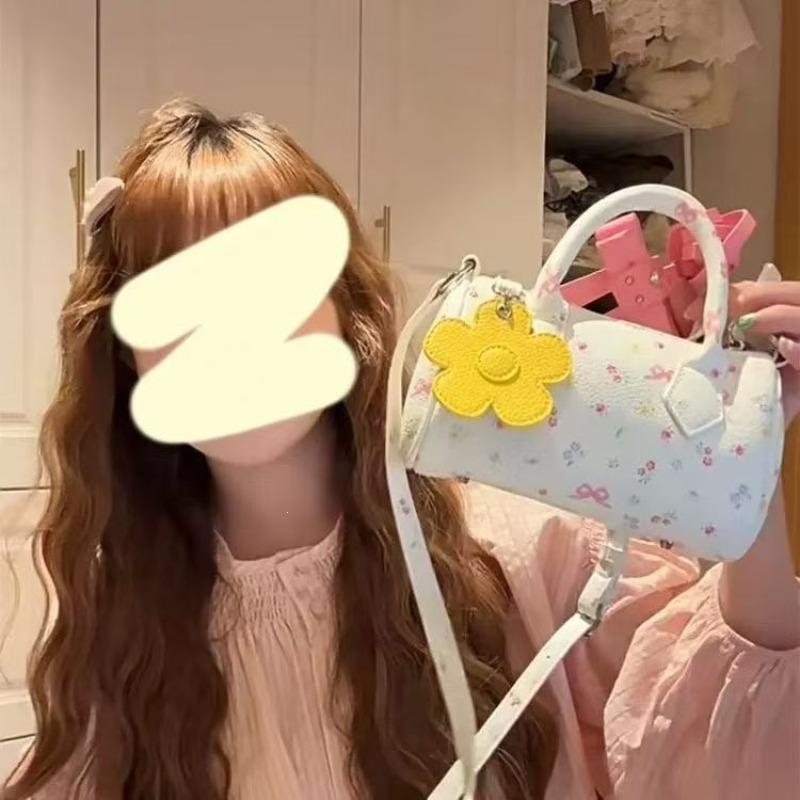 Fashion versatile floral Boston bag girl heart bow handbag new pillow bag single shoulder oblique K