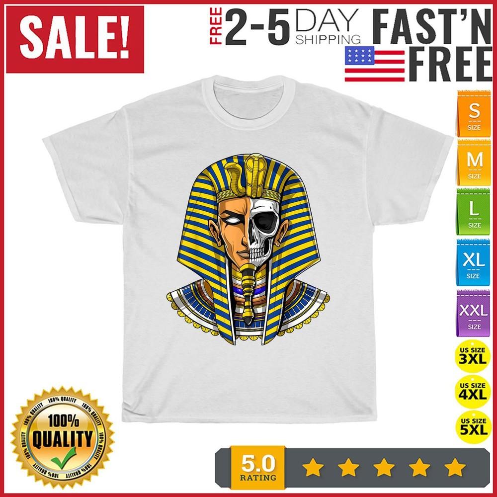 

Egyptian Pharaoh Skull Tutankhamun King Tut Egypt Mythology T Shirt Men Women 3XL