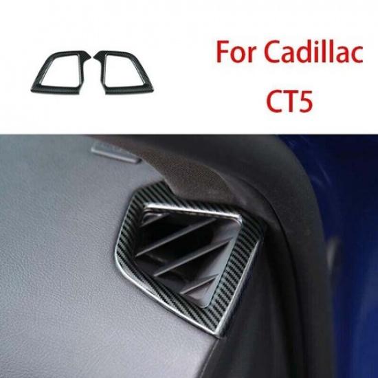 L&R Air Outlet Steel Vent Trim For Cadillac CT5 -2024 Dashboard Carbon Fiber