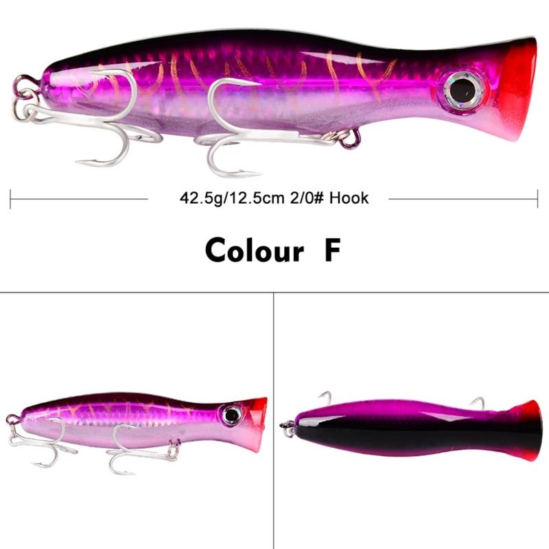 Topwater Trolling Artificial Hard Baits Crankbait Big Popper Fishing Lures Baits with Hook for Trout Fishing Tackle