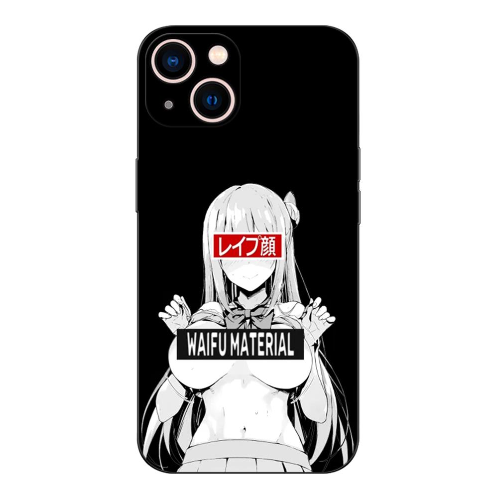 Schwarze TPU-Hülle für Motorola Edge 20 Lite Pro 2021 S Moto E20 E30 E40 E7 4G G 5G Plus Waifu Girl Anime