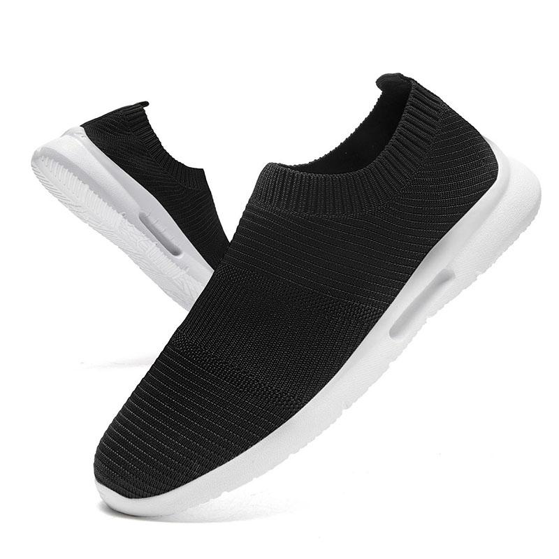 

Мода Fujeak Ультралегкие повседневные кроссовки Большие размеры Нескользящие мокасины Удобная сетчатая спортивная мужская обувь для активного отдыха Дышащая обувь для ходьбы 42 черный белый