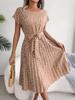 Women's Casual Short-sleeved Floral Pleated Dress