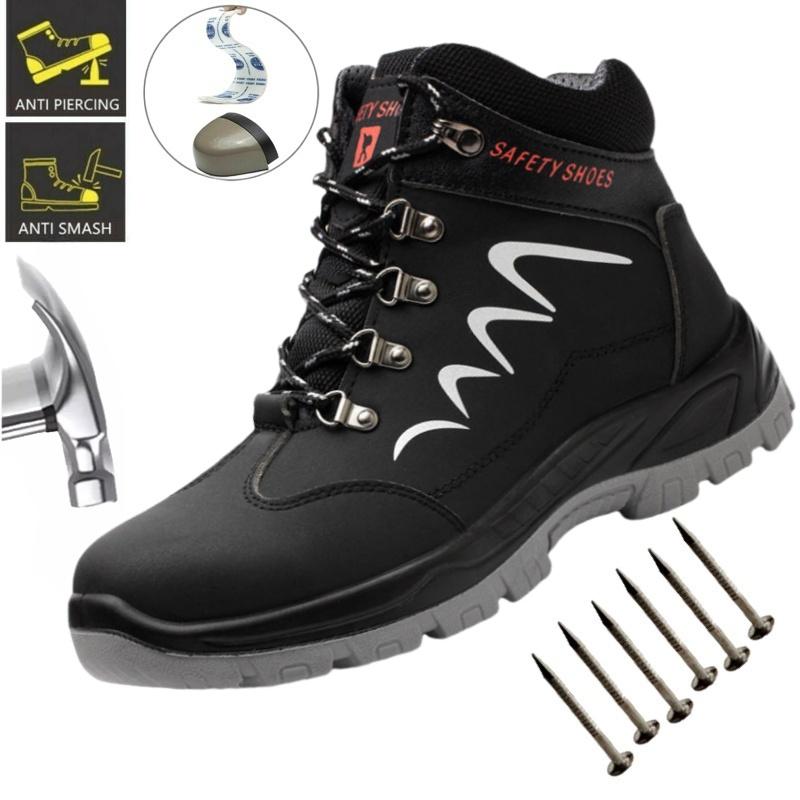 Work Sneakers Protective Shoes Lightweight Safety Shoes Puncture-Proof Anti-smash Steel Toe Shoes Kevlar Insoles Work Boots