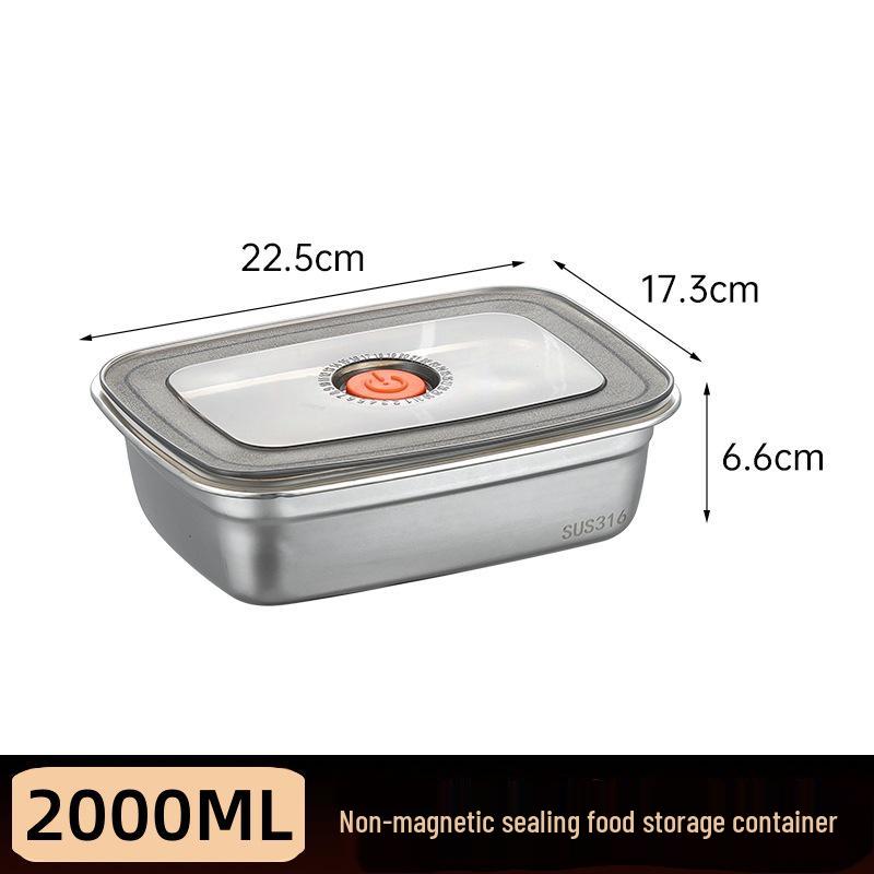 Pojemnik na żywność 304 ze stali nierdzewnej, szybkozamrażający, utrzymujący świeżość i smak, z pokrywką - Szczelny pojemnik do przechowywania żywności w lodówce i zamrażarce