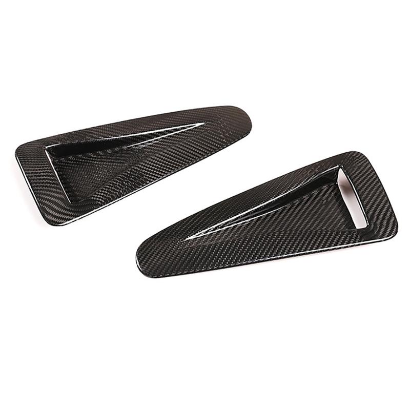 Car Real Carbon Fiber Front Engine Hood Air Vent Trim Fender Decoration Outlet Cover Trim for Nissan GTR R35 2008-2016