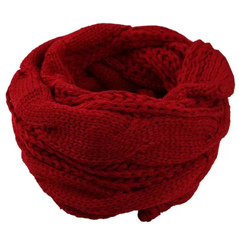 Thick Winter Warmth Women's Elegant Plush Cable Scarf Elastic Solid Color Design for Outdoor Windproof & Fashion Scarf