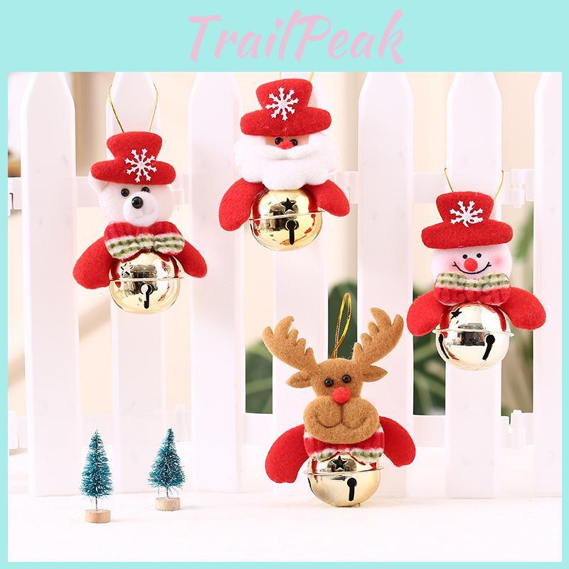 Charming Holiday Decorations With Gold Bell Santa Snowman And Cute Bear Christmas Ornaments