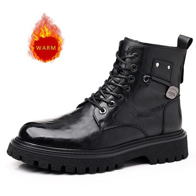 Fashion Italian Brand Retro Brown Men's High Top Workwear Shoes Thick Soled Wear-resistant Men's Oxford Shoes Winter Ankle Boots