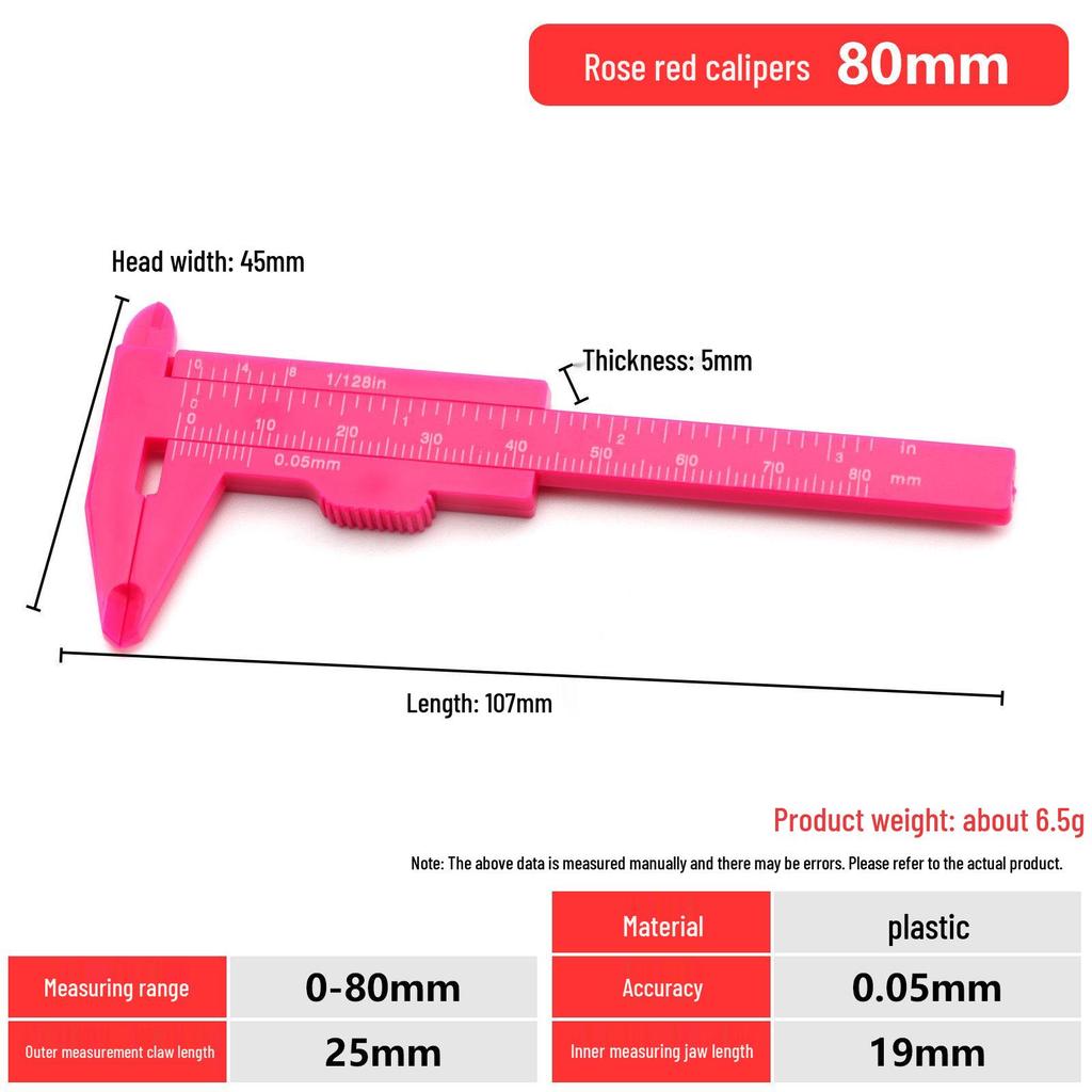 Mini Plastic Wenge-Walnut Bracelet Measuring Caliper for Students
