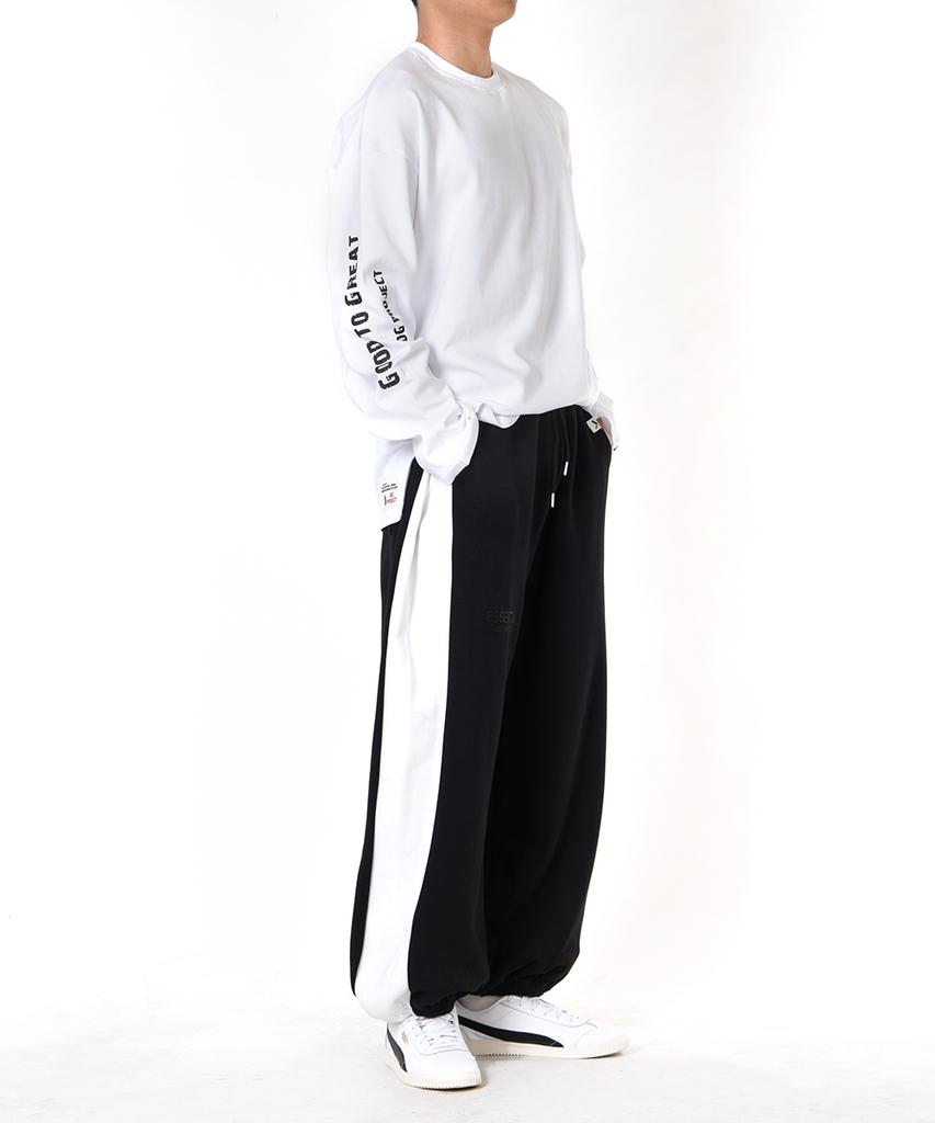 AOG PROJECT Essential Balloon Wide Sweatpants (Cut-Out White Contrast)