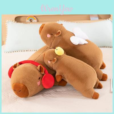 Water Capybara Plush Animal Pillow With Soft Pp Cotton Filling For Kids Room Decor