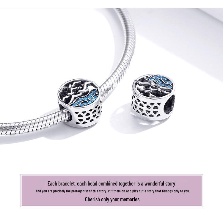 DIY Jewelry Accessories: Beaded S925 Sterling Silver Seagull Bracelet Beads SCC1454