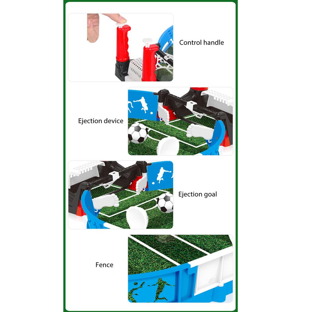 Tabletop Football Interactive Game Improve Hand Eye Coordination Desktop Soccer Toy with 2 Balls for Double Player