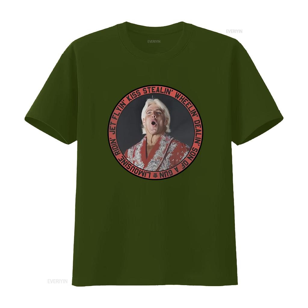 Ric Flair Mens Kiss Stealin Jet Flyin Wheelin Dealin Son Of A Gun T Shirt New L Vintage Washed Slightly Graphic Unisex