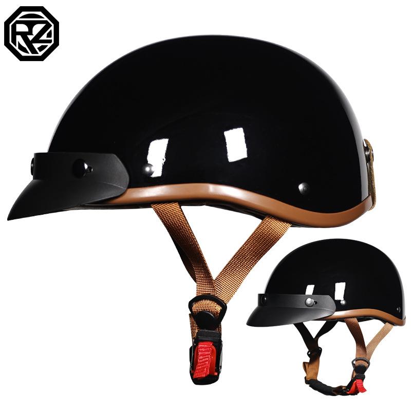 Vintage Half Helmet Summer Electric Vehicle Four Seasons Men's and Women's Electric Vehicle Helmet