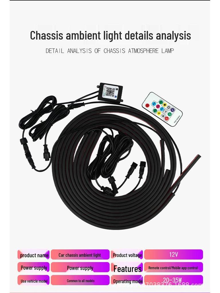 Colorful Sound-Control LED Car Chassis Lights with App & Music Rhythm