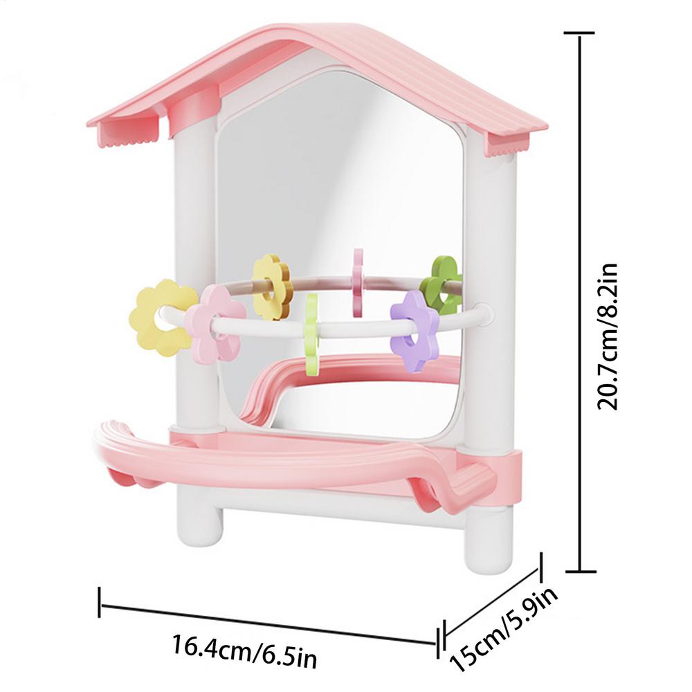Parakeet Perches With Mirror Bird Cage accessory Pet Supplies for Chewing Playground Indoor Outdoor Yard Garden Patio Courtyard