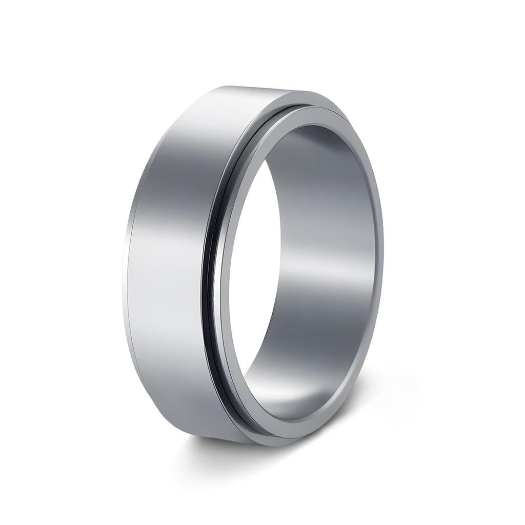 Men's Trendy Titanium Steel Rotating Ring - 8MM Width