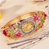 Rich In Flowers Ladies Wristwatch Rhinestone Bracelet Bracelet Watch  Elegant Wear