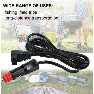 Cabo de alimentação de geladeira automotiva, substituição portátil, universal, profissional, reparo, 16AWG, 12V, linha de cabo elétrico com fusíveis de 15A