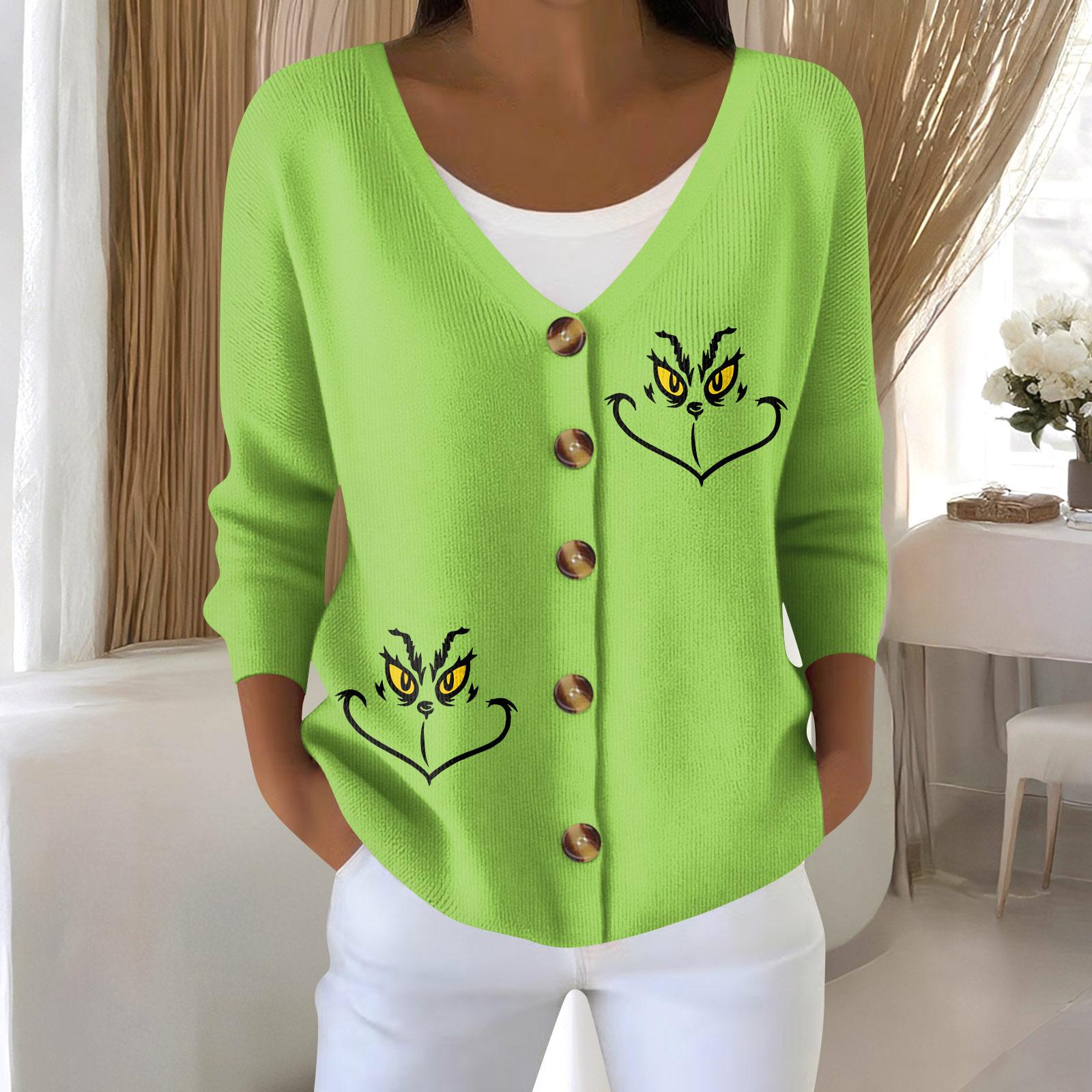 

Женская мода с длинным рукавом, рождественский принт «Снеговик-снежинка», куртка, кардиган M