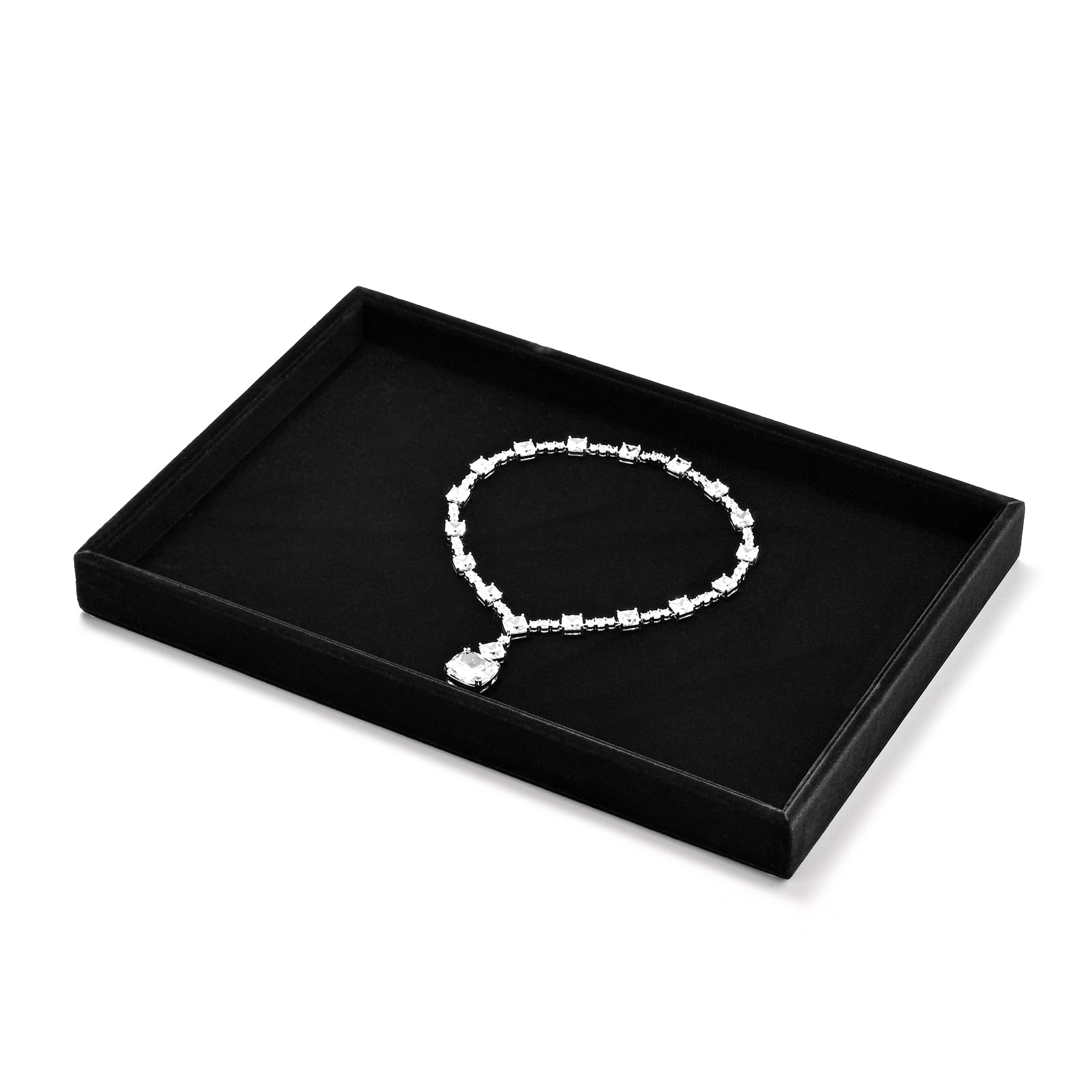 

Papten Jewelry No for for Home Commercial P23601 Tray, Velvet, Large, Dividers, Rings, Watches, Necklaces, Display, Storage, Simple, High-End,