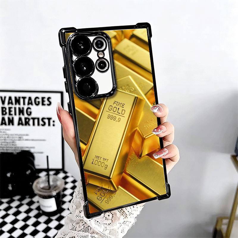 Fine Gold Pattern Printing Plating Phone Case For Samsung Galaxy S24 S25 FE S26 Edge S23 Ultra S22 S21 Plus S20 Anti-Fall Airaba