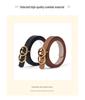 Women's Black Slimming Genuine Leather Belt with Bamboo Buckle