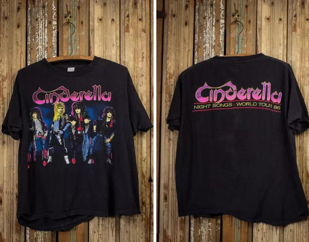 

Vintage Cinderella Night Songs Concert TShirt 1986 Unisex T-Shirt XL