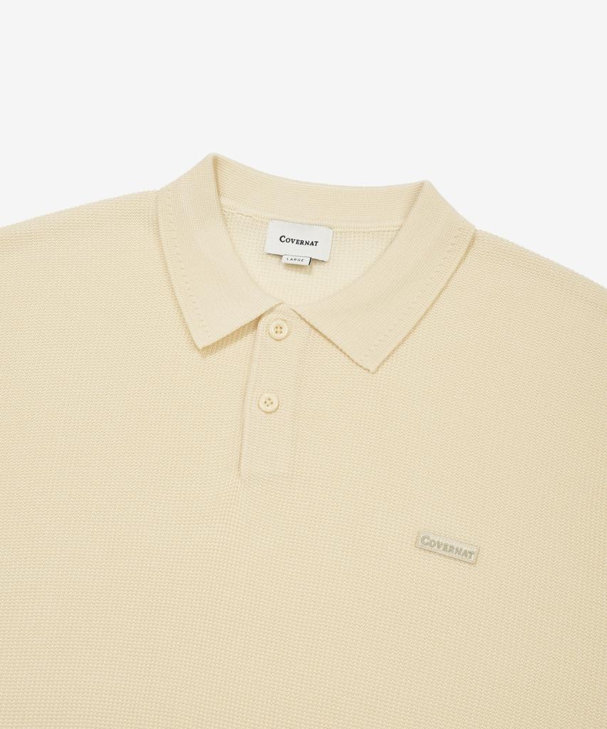 COVERNAT Collared Half Knit Ivory