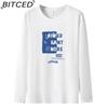 BITCED Men's Spring and Autumn Slim Trend Long-sleeved T-shirt Versatile O-neck Bottoming Shirt